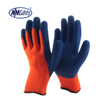 NMSAFETY  Latex coated nappy winter work glove rubber glove